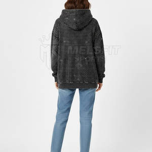 Sudadera con Capucha para Mujer, Estilo Casual, con Pedrería y Lavado Ácido, Material Suave y Ligero, Ideal para un Look Urbano - Product Image 4