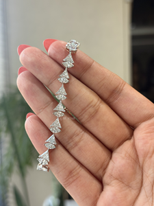 Pulsera de tenis de diamantes cultivados en laboratorio de primera calidad para mujer, con forma marquesa y trillón, 9.10 quilates, oro de 14K, joyería de compromiso y declaración. - Product Image 2