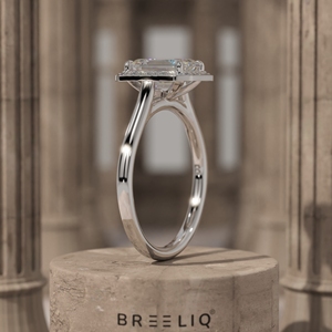 1.75CT Emerald Cut Diamond Halo Ring 14K Solid Gold Engagement Ring Hidden Halo <b>Bridal</b> Ring Custom Jewelry OEM ODM Supplier - Product Image 4