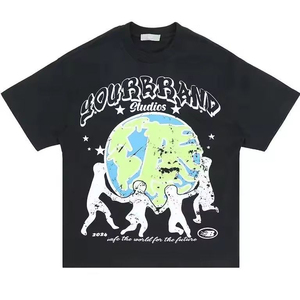 Vente en gros de t-shirts en coton surdimensionnés personnalisés avec un motif de poisson japonais, fournisseur de streetwear - Product Image 2
