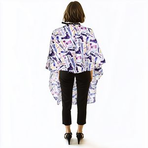 Vente en gros de capes de barbier personnalisées en polyester imperméable, sublimation, salon de coiffure, coupe de cheveux, fermeture à pression réglable, noir - Product Image 5