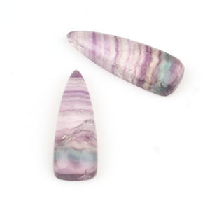 Cabujón de Fluorita Púrpura Natural, Corte Trillón Largo 10x30mm, Base Plana, Calibrado, Gema Suelta para Joyería DIY, Suministros al por Mayor - Product Image 6