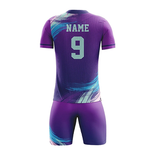 Latest Design Breathable Quick Dry Short Sleeve Front Logo Custom Size Solid Color 100% Polyester Men Soccer Uniform for All - Product Image 6