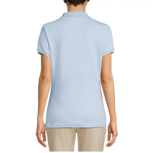 Latest Design Solid Color Women's Stylish Polo Shirts Custom Design Color Size Fashionable Turn Down Collar Polo Shirts - Product Image 3