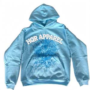 HQR APPAREL Sweat-shirt unisexe bleu marine avec poche kangourou, 100% coton, molleton écologique, style streetwear - Product Image 6