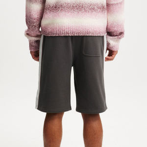 High quality 100% cotton fleece shorts for men's haither grey colour with side pockets custom printed logo casual men's shorts - Product Image 2