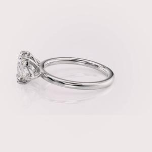IGI Certified Cushion Cut Lab Grown Diamond Three Stone Engagement & Anniversary <b>Ring</b> Solid 925 Sterling Silver Pear Side Stone - Product Image 3