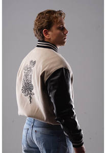 Veste en cuir vintage personnalisée 2026 pour homme, veste de motard, veste d'hiver imperméable, veste de baseball universitaire - Product Image 5