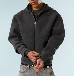 Sweat-shirts à capuche surdimensionnés personnalisés avec logo, 380 GSM, en molleton épais, fermeture éclair intégrale, pour hommes, 100% coton, fabrication OEM, modèle pull-over, parmi les plus vendus - Product Image 4