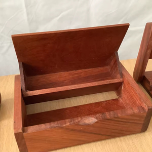 Luxury Walnut Card Holder with Engraved Design for Modern Desk Setup Handmade by Skilled Artisans-Tradebyd - Product Image 1