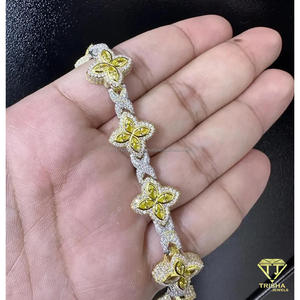 Bracelet Tennis Unisexe en Argent Sterling 925 Plaqué Or Rose, Luxe, Haute Qualité, Moissanite, Chaîne à Maillons Givrés Hip Hop, Bracelet de Soirée - Product Image 5