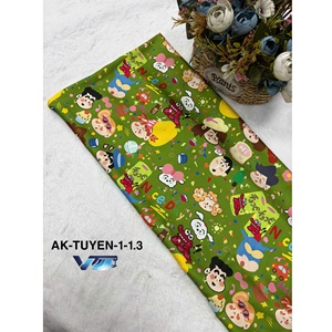 Tissu satiné latin de haute qualité du Vietnam pour pyjamas d'enfants, imprimé uni, 150 cm / 160 cm (personnalisable) - Product Image 5