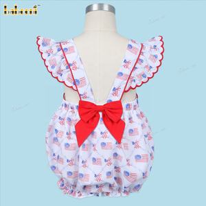 Ensembles de vêtements pour bébés garçons, motif drapeaux américains, broderie à la main, collection automne, OEM ODM, imprimé tricoté, 100% coton, ignifuge, certifié OEKO-TEX - Product Image 5