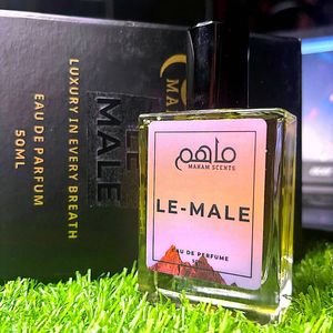 Le-Male Eau De Parfum, Fragancia Masculina con Aroma Amaderado y Terroso, Botella de Vidrio Cuadrada Transparente, con Infusión de Romero, Lujoso, Clásico, Portátil y Duradero - Product Image 2