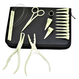 Kit d'extension de cheveux professionnel de haute qualité en acier inoxydable avec pinces à extension à forte adhérence, accessoires de colle et outil de bouclage - Product Image 4