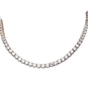 Collier chaîne tennis de 16 pouces en moissanite de 6 mm, luxe, véritable argent sterling plaqué or, VVS, bijoux hip-hop, à porter pour les fêtes - Product Image 1