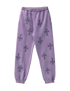 Conjunto de Chándal de Alta Calidad con Logotipo Estampado con Efecto Desgastado por el Sol y Pedrería para Hombre y Mujer, Conjunto de 2 Piezas - Product Image 5