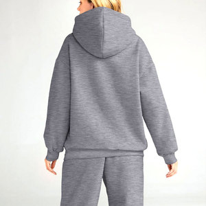 Sudadera con Capucha Oversize Gris para Mujer, Personalizable con Logotipo, Nueva, Casual, de Forro Polar Grueso, Venta al por Mayor - Product Image 2