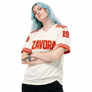 Maillot de football américain blanc version joueur, personnalisé pour entraînement et compétition, design simple – Vente directe fabricant - Product Image 2