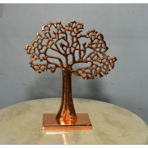 Luxury Metal Tree of Life Tabletop <b>Ornament</b> Polished Silver Aluminium Sculpture Wood Base Modern Home Good Luck Low Price - Product Image 5