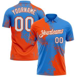 New Arrival Custom Sports <b>Polo</b> Shirt Blue <b>Orange</b> Sublimation Team <b>Polo</b> Custom Logo OEM ODM Manufacturer Wholesale - Product Image 1