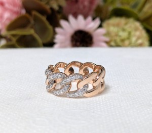 แหวนเงินแท้ 925 สไตล์ฮิปฮอปแบบ Cuban Link ผ่านการทดสอบเพชร 100% พร้อมเพชร VVS Moissanite รับรองโดยบุคคลที่สาม สำหรับผู้ชาย - Product Image 4