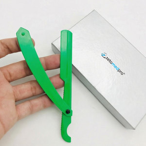 Rasoir droit turc en acier inoxydable à lame unique, manuel, sûr et jetable, pour l'épilation des aisselles et des poils. - Product Image 1