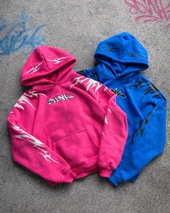 For Hooded Zip-Up <b>Sweatshirt</b> with <b>White</b> Flame Print Regular Fit <b>Men's</b> Streetwear Fleece 100% Cotton Winter Wear - Product Image 6