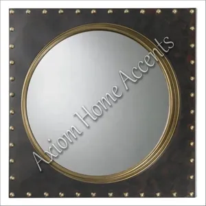 Stylish Round Wall <b>Mirror</b> with <b>Black</b> <b>Metal</b> Frame Ideal for Modern Bedroom and Living Room Enhancement by Axiom Home Accents - Product Image 4