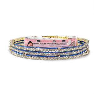 Jewelemarket Wedding & Festive Wear Fashion Jewelry <b>Sets</b> Sparkling Austrian Stone Fancy <b>Bangles</b> 2.4 Inches-Blue 10575609BLU_2.4 - Product Image 2