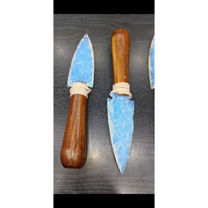 Daga de Punta de Flecha Opali Hecha a Mano con Mango de Madera, Tacto Real, 8-8.5 Pulgadas, Arte Feng Shui, Coleccionable, Figura Decorativa, Negocio - Product Image 4