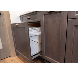 Wholesale Warm Wood Grain Wall Pantry With Custom Wood Range Hood Canopy CANA High End Transitional Kitchen Cabinet - Product Image 5