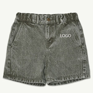 Shorts en jean personnalisés avec logo pour l'école et les loisirs en extérieur, style décontracté quotidien, coutures durables, style urbain moderne pour garçons 2026 - Product Image 1