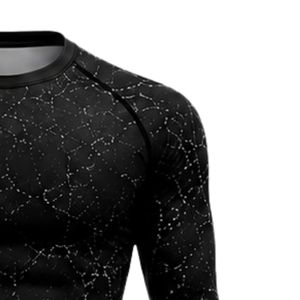 Chemise de compression noire à manches longues pour l'entraînement sportif, la gym, les exercices, respirante, à séchage rapide, vêtements de sport performants, vêtements de sport personnalisés - Product Image 3