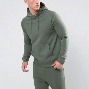 Survêtements d'hiver à capuche respirants 100% coton, vêtements de sport unis, ensemble de course et d'entraînement, logo personnalisé - Product Image 1