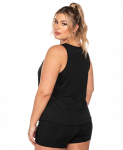 Women Plus Size Tank <b>Top</b> Gym Workout Singlet Breathable Eco-Friendly Washed Jersey Fabric Polyester/Cotton Scoop Neck Printed - Product Image 4