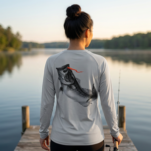 Boys' Adults Grey Long Sleeve Animal Print Fishing <b>Shirt</b> with UPF 50 <b>Sun</b> Protection Anti-UV Outdoor Wear - Product Image 5