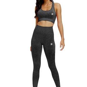 Conjunto de Yoga para Mujer de la Mejor Calidad, Diseño Sólido con Logotipo Frontal, Hecho a Medida, 2 Piezas, Cintura Alta, Secado Rápido y Transpirable - Product Image 4