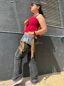 New Arrival Fringe Transparent Clear Bag Stylish Hand Tooled Carving Leather Clutch Zipper Closure <b>Large</b> Capacity Eco-Friendly - Product Image 3