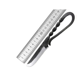 มีดครัวเหล็กกล้าคาร์บอนตีมือสไตล์โบราณยุคกลาง ผลิตโดย Burraq Handmade DIY OEM - ใบมีดอเนกประสงค์แบบไม่ปรับได้ รุ่นมาตรฐาน - Product Image 2