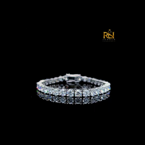 Round Brilliant Lab Grown Diamond Tennis Bracelet Four Prong Line Bracelet 9K 14K 18K <b>Solid</b> <b>Gold</b> Fine Jewelry - Product Image 5