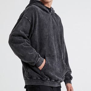 Sudaderas y Hoodies Premium Lisas para Parejas, Ropa Deportiva Oversize para Hombre, 100% Algodón, Estilo Vintage con Lavado Ácido - Product Image 5