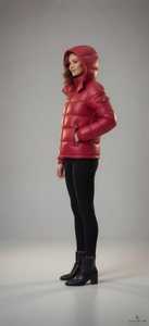Women's Black Quilted Jacket Full Sleeve Stand Collar Zipper Closure Windproof Winter <b>Coat</b> Thick Polyester Wadding - Product Image 5