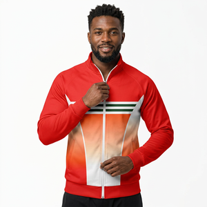 Custom Sublimation Fleece <b>Jacket</b> Zip Up Track <b>Jacket</b> Geometric Print Winter Outerwear for <b>Men</b> and Women - Product Image 5