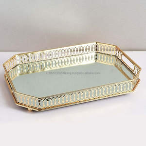 Vente en gros de table de Noël élégant, fait main, sur mesure, avec dessus de table moderne et doré, plateau décoratif en métal pour la décoration intérieure - Product Image 4