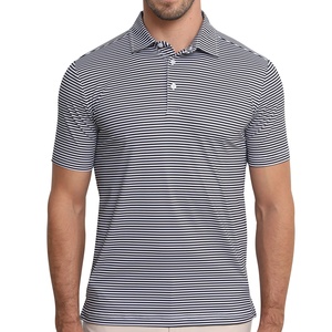 Polo de Punto a Rayas para Hombre, Manga Corta, Estilo Casual, Corte Regular, Diseño Azul Estampado - Product Image 6