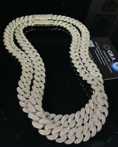 Chaîne cubaine en argent sterling 925 pour homme, style hip-hop, entièrement sertie de moissanite, plaqué or, collier de luxe, cadeau écologique - Product Image 1