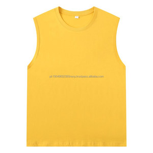 Vêtement de sport sans manches en coton 100% personnalisé avec logo imprimé, 180 g/m², pas cher, pour hommes, débardeur de sport - Product Image 6