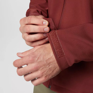 Chaqueta de Forro Polar Roja para Hombre, Cuello Alto, Cierre de Cremallera, Resistente al Viento, Informal, para Otoño, Corte Regular, Color Sólido, Material de Poliéster - Product Image 6