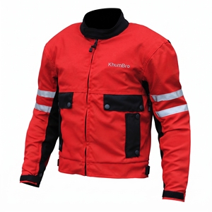 เสื้อแจ็คเก็ตมอเตอร์ไซค์สำหรับผู้ชาย KhumBro สีดำ ทำจากผ้า Cordura แขนยาว กันลม มีแถบสะท้อนแสง ระบายอากาศได้ดี เหมาะสำหรับทุกฤดู - Product Image 4